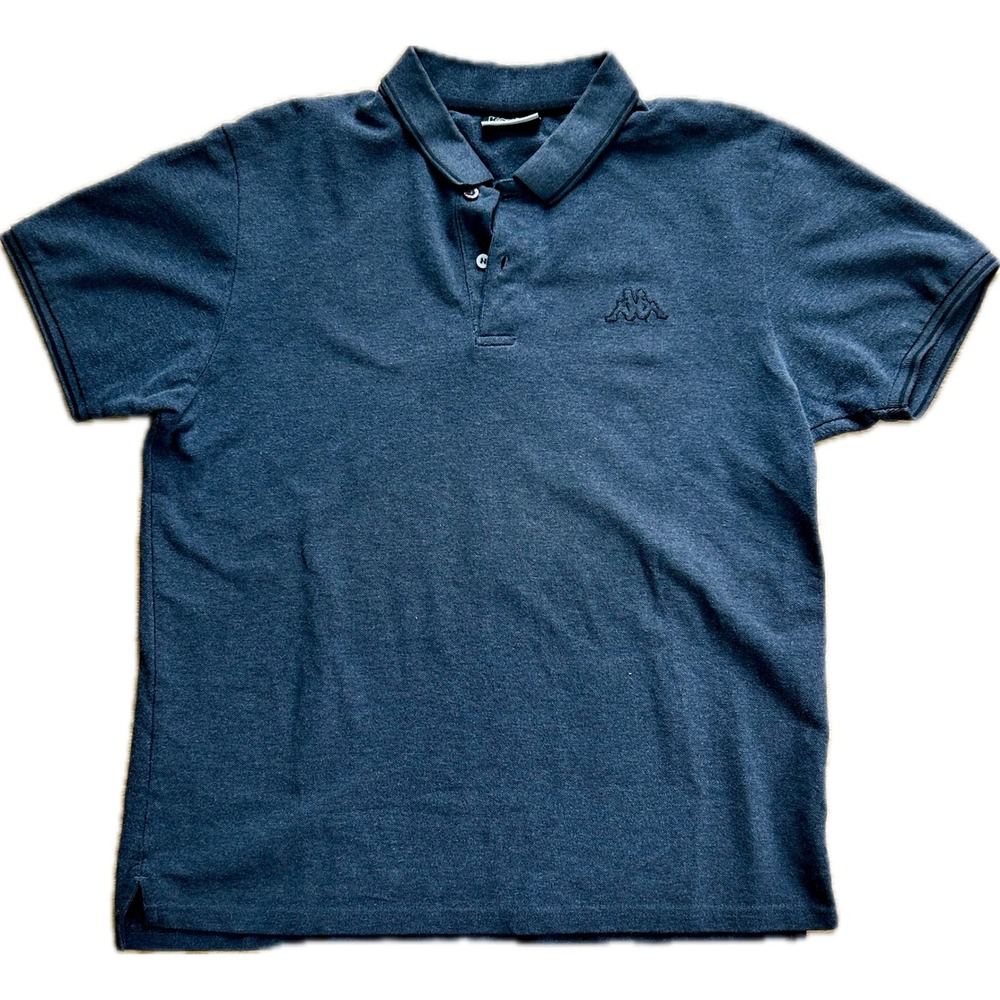Kappa Mens XL Short Sleeve Polo Shirt Charcoal Grey‎ Embroidered Logo